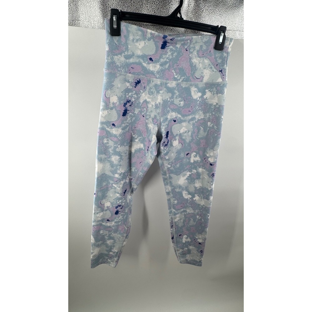 Wildfox Sweat Womens High Waisted Watercolor Cloud Print Leggings Blue Purple L